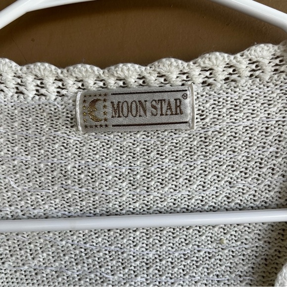 Moonstar Cream Floral Knitted Duster Cardigan - SZ L - Picture 3 of 8